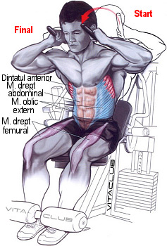 exercitii pentru abdomen efectuate la aparat